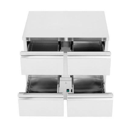 Arktic Kühltheke –  4 Schubladen – 97 l – 230 V / 220 W – Silber – 900 × 700 × H 868 mm  – Weitere Produktansicht