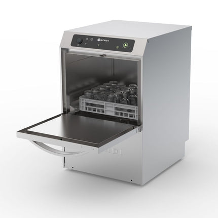HENDI Geschirrspüler 35x35 –  elektronische Steuerung – Profi Line – 230 V / 2970 W – Silber – 423 × 466 × H 639 mm  – Weitere Produktansicht
