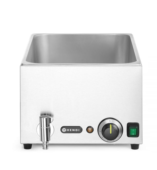 HENDI Bain-Marie mit Ablasshahn Ranger – GN (H)150 mm – GN 1 / 1 – 220-240 V / 1000 W – 576 × 334 × 241 mm – Produktansicht
