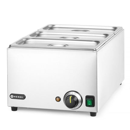 HENDI Set: Bain-Marie Ranger + 3x GN 1 / 3 Behälter mit Deckel – 230 V / 1000 W – 590 × 332 × H 242 mm – Weitere Produktansicht