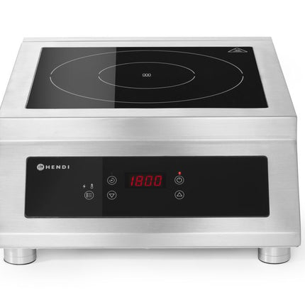 HENDI Induktionskocher Modell 5000 D – Profi Line – 400 V / 5000 W – 398 × 525 × 175 mm – Produktansicht