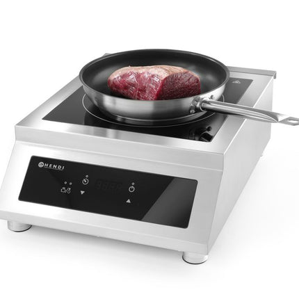 HENDI Induktionskocher Modell 5000 D – Profi Line – 400 V / 5000 W – 398 × 525 × 175 mm – weitere Produktansicht