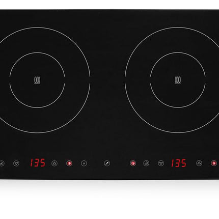 HENDI Induktionskocher doppelt – Kitchen Line – 230 V / 3500 W – 608 × 405 × 54 mm – Produktansicht