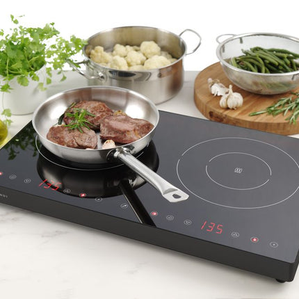 HENDI Induktionskocher doppelt – Kitchen Line – 230 V / 3500 W – 608 × 405 × 54 mm – weitere Produktansicht