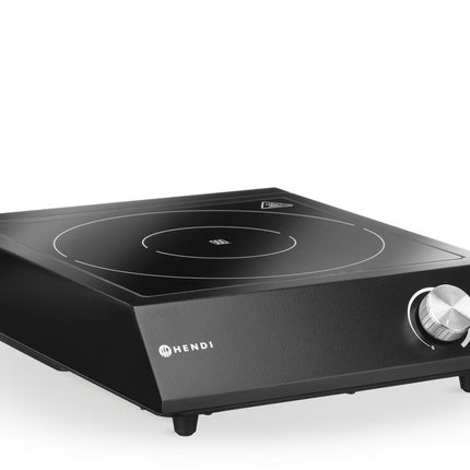 HENDI Set: Induktionskocher 3500 W + Stielkasserolle + Bratpfanne – 230 V / 3500 W – Schwarz – 320 × 395 × H 95 mm – Detailansicht 2