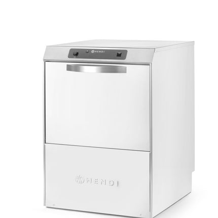 HENDI Geschirrspüler 50x50 –  elektronische Steuerung – Profi Line – 400 V / 4900 W – Silber – 582 × 610 × H 822 mm  – Weitere Produktansicht