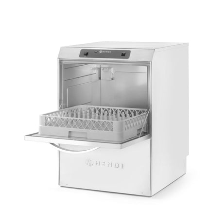 HENDI Geschirrspüler 50x50 –  elektronische Steuerung – Profi Line – 400 V / 4900 W – Silber – 582 × 610 × H 822 mm  – Detailansicht 2