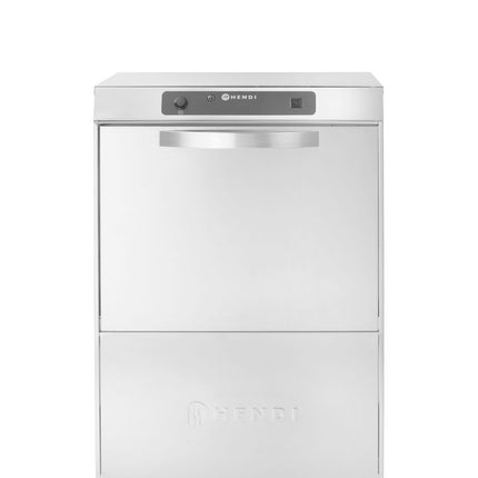 HENDI Geschirrspüler 50x50 –  elektronische Steuerung – Profi Line – 400 V / 4900 W – Silber – 582 × 610 × H 822 mm  – Produktansicht