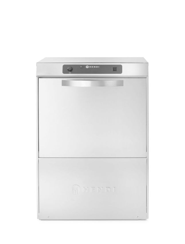HENDI Geschirrspüler 50x50 –  elektronische Steuerung – Profi Line – 400 V / 4900 W – Silber – 582 × 610 × H 822 mm  – Produktansicht