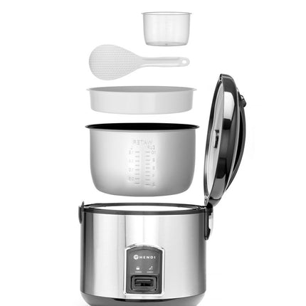 HENDI Reiskocher mit Dampfgarfunktion – Profi Line – 1.8 l – 230 V / 700 W – Ø 280 × H 285 mm – weitere Produktansicht