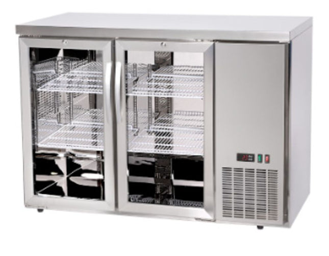 Arktic Kühltheke mit Glastüren – 4 Regale – 283 l – 230 V / 185 W – Silber – 1217 × 631 × H 865 mm  – Produktansicht