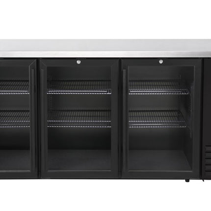 Arktic Kühltheke –  Glastüren – 6 Regale – 493 l – 230 V / 185 W – Schwarz – 1826 × 631 × H 865 mm  – Produktansicht
