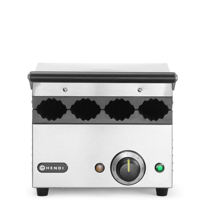 HENDI Kontaktgrill für Hot Dogs und Wraps – 230 V / 1800 W – 385 × 285 × H 254 mm – Produktansicht