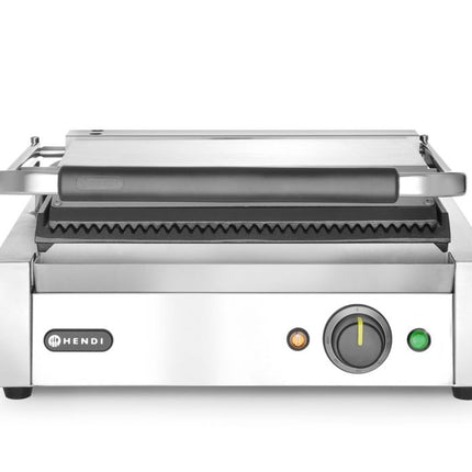HENDI Kontaktgrill Panini – Silber – 220-240 V / 2200 W – 430 × 375 × 216 mm – weitere Produktansicht