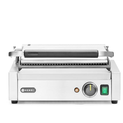 HENDI Kontaktgrill - Panini – oben gerillt – unten glatt – 230 V / 2200 W – 430 × 375 × 216 mm – weitere Produktansicht