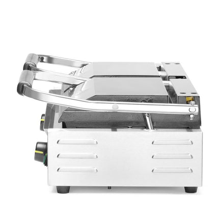 HENDI Kontaktgrill - Doppelversion – oben gerillt – unten glatt – 230 V / 3600 W – 570 × 375 × 216 mm – weitere Produktansicht