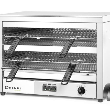 HENDI Quarz-Salamander MAXI GN 1 / 1 – 400 V / 4500 W – 682 × 528 × 455 mm – weitere Produktansicht