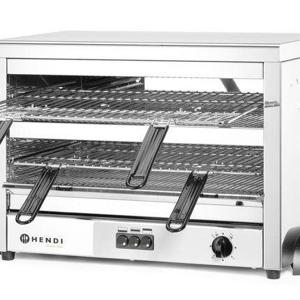 HENDI Quarz-Salamander MAXI GN 1 / 1 – 400 V / 4500 W – 682 × 528 × 455 mm – weitere Produktansicht