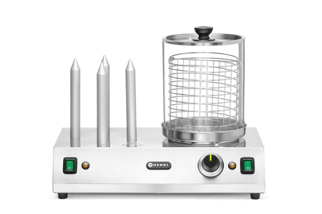HENDI Würstchen- und Hotdog-Brötchenwärmer – 230 V / 550 W – 500 × 310 × H 395 mm – Produktansicht