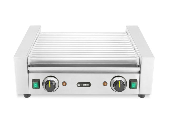 HENDI Rollengrill –  2 Zonen – 230 V / 1230 W – 14 Rollen – 566 × 640 × H 192 mm – Produktansicht