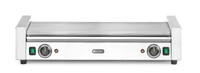 HENDI Rollengrill XL - 2 Zonen – 230 V / 2000 W – 14 Rollen – Rechteckig – Silber – 732 × 590 × H 168 mm – Produktansicht