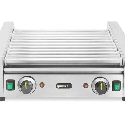 HENDI Rollengrill –  2 Zonen – 230 V / 980 W – Silber – 566 × 527 × H 192 mm  – Produktansicht
