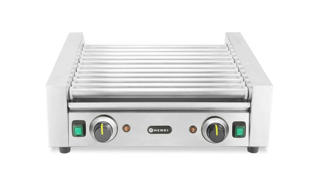 HENDI Rollengrill –  2 Zonen – 230 V / 980 W – Silber – 566 × 527 × H 192 mm  – Produktansicht
