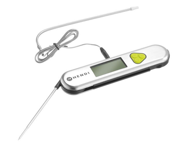 HENDI Thermometer –  klappbar und mit Infrarot – Silber – 175 × 40 × H 22 mm  – Produktansicht