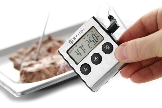 HENDI Bratenthermometer mit Timer – 65 × 70 × 17 mm – Produktansicht