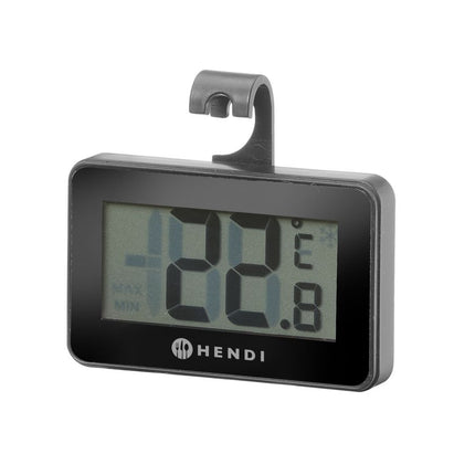HENDI Kühlschrankthermometer –  digital – Schwarz – 67 × 62 × H 12 mm  – Weitere Produktansicht