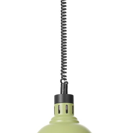 HENDI Höhenverstellbare Wärmelampe –  kuppelförmig – 230 V / 250 W – Grün – Ø 250 × H 207 mm – Produktansicht