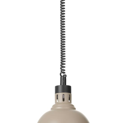 HENDI Höhenverstellbare Wärmelampe –  kuppelförmig – 230 V / 250 W – Beige – Ø 250 × H 207 mm – Produktansicht