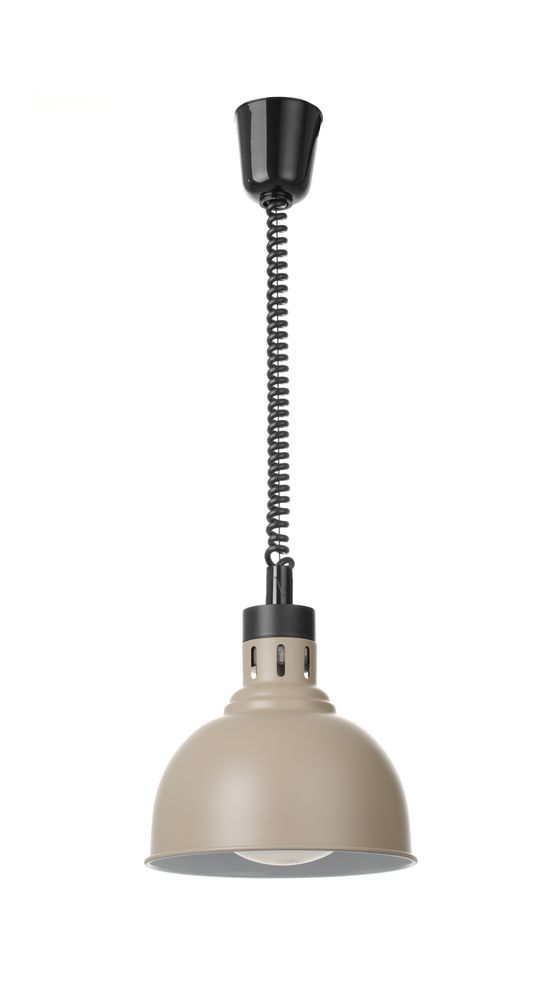 HENDI Höhenverstellbare Wärmelampe –  kuppelförmig – 230 V / 250 W – Beige – Ø 250 × H 207 mm – Produktansicht