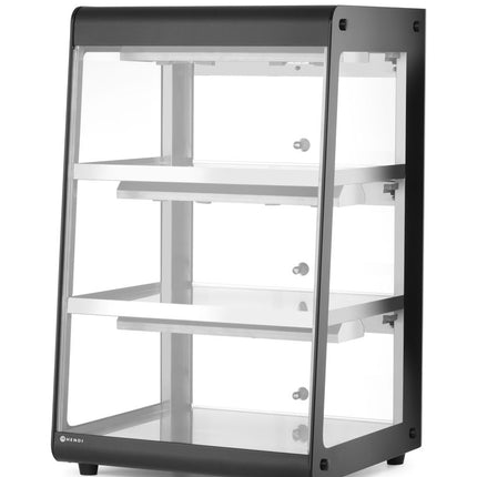 HENDI Beheiztes Thekendisplay – 230 V / 500 W – Schwarz – 472 × 447 × H 775 mm – Produktansicht