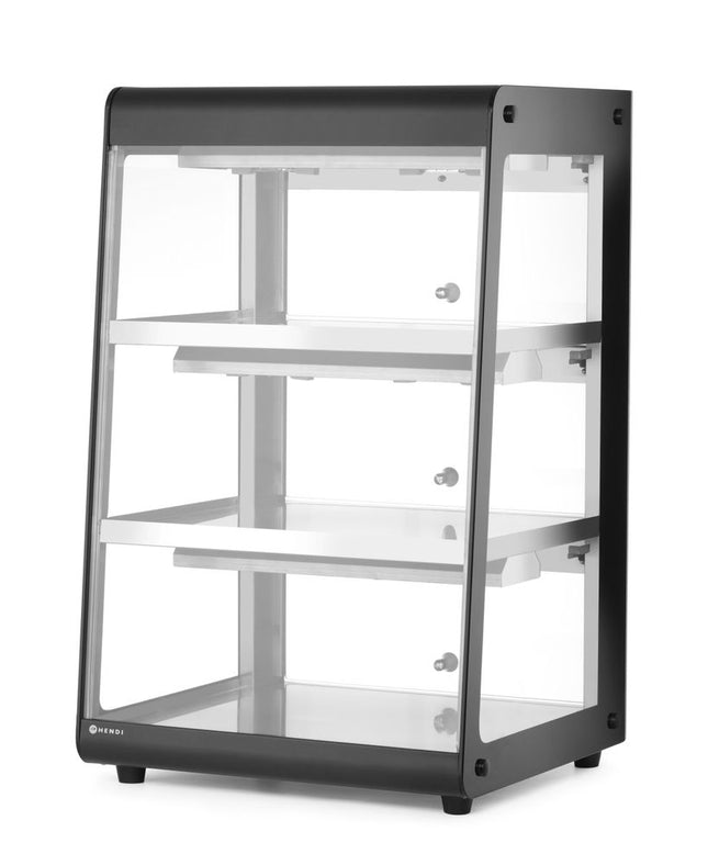 HENDI Beheiztes Thekendisplay – 230 V / 500 W – Schwarz – 472 × 447 × H 775 mm – Produktansicht