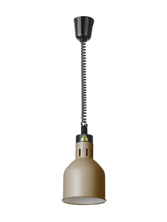 HENDI Höhenverstellbare Wärmelampe –  zylinderförmig – 230 V / 375 W – Beige – Ø 175 × H 250 mm – Produktansicht