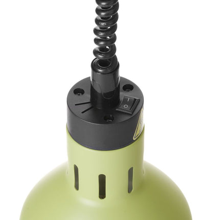 HENDI Höhenverstellbare Wärmelampe –  zylinderförmig – 230 V / 375 W – Grün – Ø 175 × H 250 mm – Detailansicht