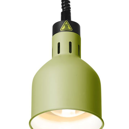 HENDI Höhenverstellbare Wärmelampe –  zylinderförmig – 230 V / 375 W – Grün – Ø 175 × H 250 mm – Weitere Produktansicht