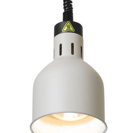 HENDI Höhenverstellbare Wärmelampe –  zylinderförmig – 230 V / 375 W – Weiß – Ø 175 × H 250 mm – Weitere Produktansicht