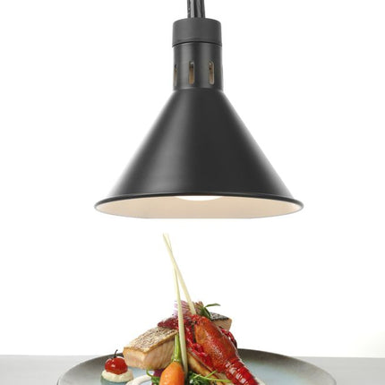 HENDI Höhenverstellbare Wärmelampe – konisch – Schwarz – 230 V / 375 W – Ø 275 × H 250 mm – weitere Produktansicht