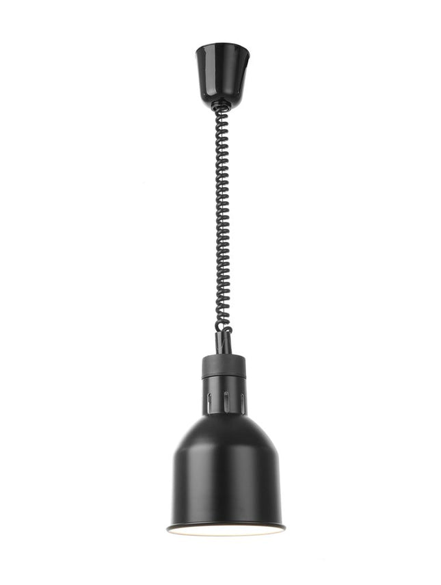 HENDI Höhenverstellbare Wärmelampe – zylinderförmig – Schwarz – 230 V / 375 W – Ø 175 × H 250 mm – Produktansicht