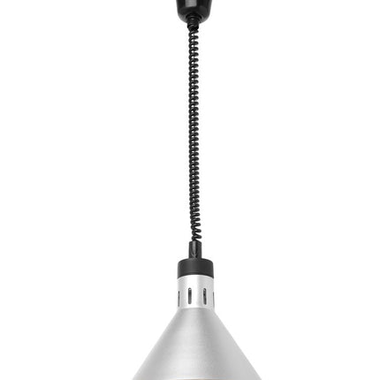 HENDI Höhenverstellbare Wärmelampe – konisch – Silber – 230 V / 375 W – Ø 275 × H 250 mm – weitere Produktansicht