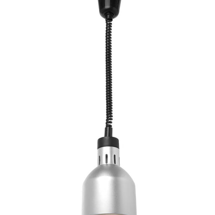 HENDI Höhenverstellbare Wärmelampe – zylinderförmig – Silber – 230 V / 375 W – Ø 175 × H 250 mm – Produktansicht
