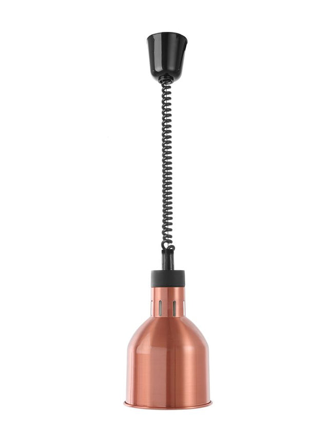 HENDI Höhenverstellbare Wärmelampe – zylinderförmig – Kupfer – 230 V / 375 W – Ø 175 × H 250 mm – Produktansicht