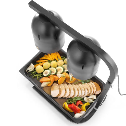 HENDI Speisenwärmer – Infrarot – Schwarz – 230 V / 500 W – 453 × 360 × 790 mm – weitere Produktansicht