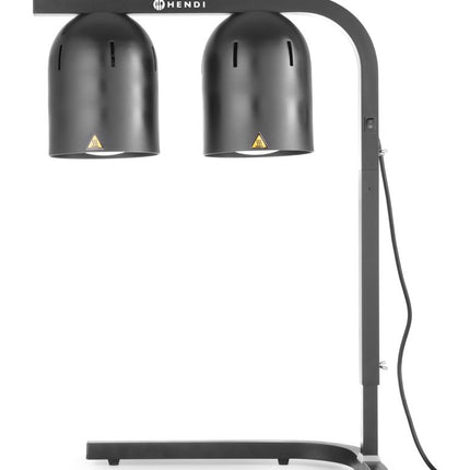 HENDI Speisenwärmer – Infrarot – Schwarz – 230 V / 500 W – 453 × 360 × 790 mm – Produktansicht