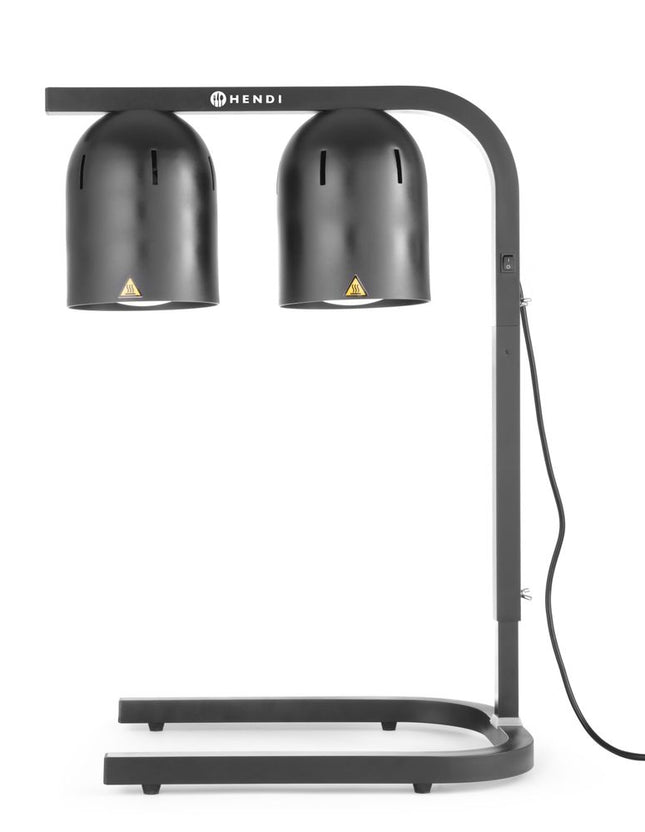 HENDI Speisenwärmer – Infrarot – Schwarz – 230 V / 500 W – 453 × 360 × 790 mm – Produktansicht