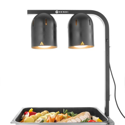 HENDI Speisenwärmer – Infrarot – Schwarz – 230 V / 500 W – 453 × 360 × 790 mm – weitere Produktansicht