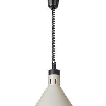 HENDI Höhenverstellbare Wärmelampe –  konisch – 230 V / 375 W – Weiß – Ø 275 × H 250 mm – Produktansicht