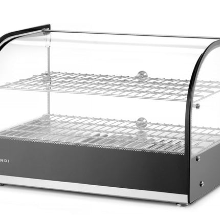 HENDI Warmhaltevitrine doppelt – doppelt – Schwarz – 230 V / 800 W – 554 × 376 × 376 mm – weitere Produktansicht